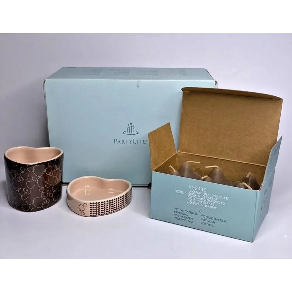 PartyLite Hearts‎ Votive Gift Set Retired New In Box P25D/P9690
